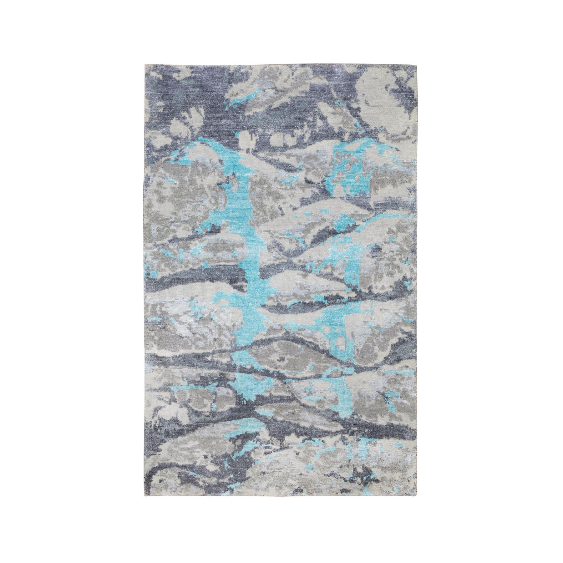 Modern & Contemporary Silk Hand-Knotted Area Rug 3'0